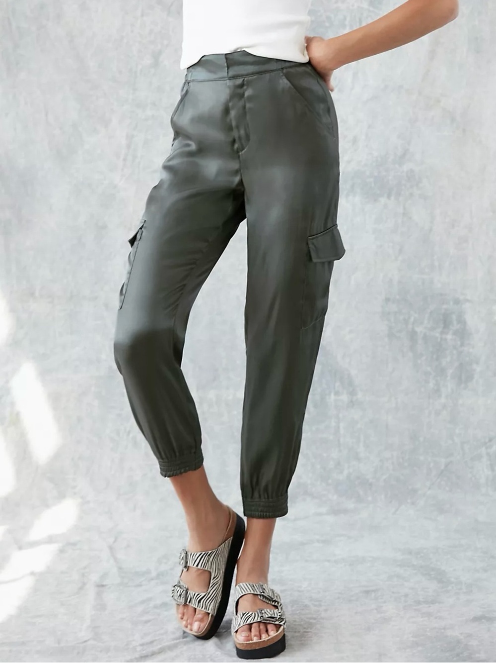 Anthropologie Shimmer Cargo Jogger Pants Size Small